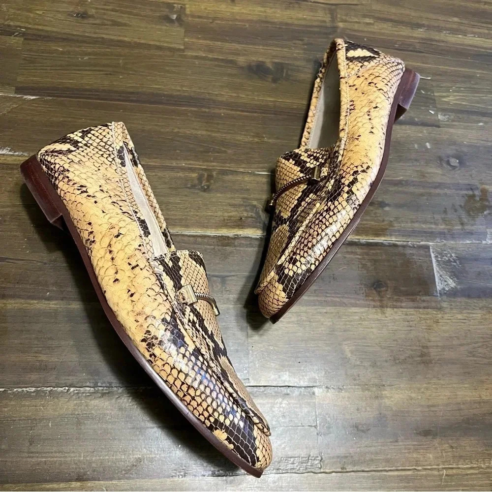 Sam Edelman Lior Snakes Print Lether Loafers